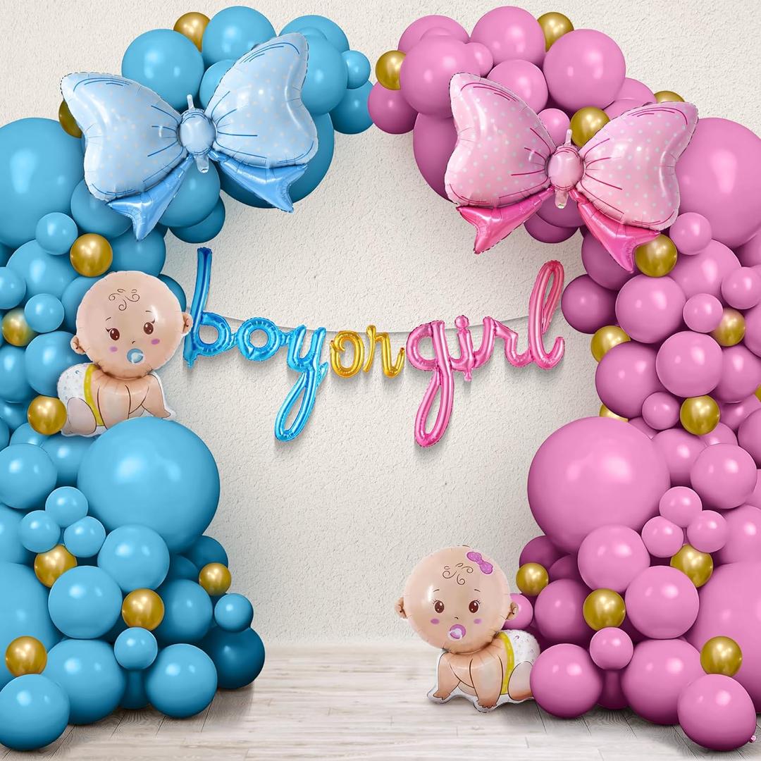 KatchOn, Gender Reveal Balloon Arch Kit - Pack of 70 | Pink and Blue Balloons,Boy or Girl Sign, Baby Balloons | Boy or Girl Gender Reveal Decorations | Baby Shower Decorations | Pink and Blue Decor