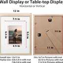 KINLINK 11x14 Picture Frame Natural, Solid Wood Frames 14x11 with Acrylic Plexiglass for Pictures 5x7/8x10 with Mat or 11x14 without Mat, Tabletop and Wall Display Photo Frame Set of 4