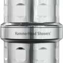 HammerHead Showers Solid Metal Shower Head Filter  KDF 55 Shower Filter, High Pressure Universal Shower Filters to Remove Toxic Chemicals  Removes Chlorine and Heavy Metals  Chrome