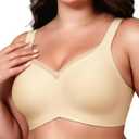 LEVAO Jelly Wireless Bra for Women, Seamless Deep V Neck Everyday Bra