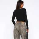 Womens Breathable Slim Fit Cropped Cardigan Button Up Long Sleeve Casual Sexy Basic Shirt Tops Summer (Black, M)