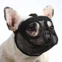 BARKLESS Short Snout Dog Muzzle, Breathable Mesh Flat Faced Muzzle for French Bulldog Shih Tzu and Pug, Mask Bulldog Mouth Cover for Biting Chewing Licking (Black, XS)