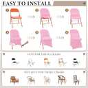 Newwiee Spandex Chair Covers Bulk - Stretch Folding Flat Front Fitted Universal Chair Protector Pack Removable Washable for Wedding Party Dining Banquet Event(Pink,50 Pcs)