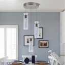 3 Light Kitchen Pendant Lighting Over Island, Modern Pendant Light with Remote Dimmable, Three Color Pendant Lights for Kitchen Island Restaurant, Dining Room, Living Room, Bedroom