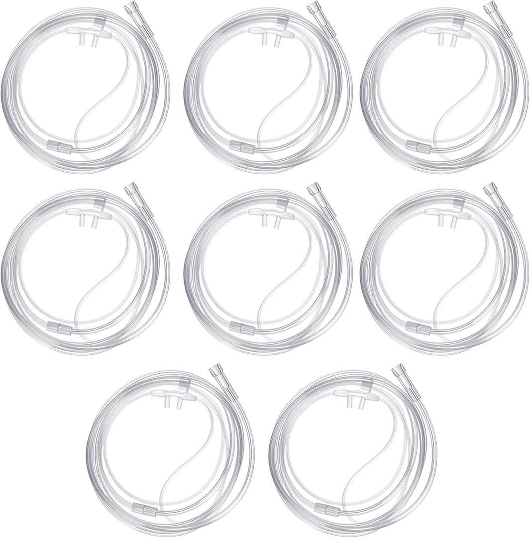 8 Pack Nasal Cannula Oxygen Tubing Soft 6.5ft Oxygen Cannula Kit Individual Packing Nasal Oxygen Tubing for Adult