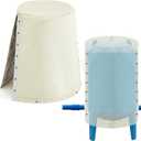 3 Way Round Water Well Tank Cover Insulated 24"w x 34"h Weatherproof Water Pressure Tank Jacket Multiple Layers Material Outdoor Well Insulation Blanket for Yard Outside Winter Freeze Protection