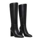 AOSPHIRAYLIAN Knee High Boots Women Black Boots Knee High Pointed Toe Chunky Heel Side Zipper Block Heel Fashion Dress Womens Shoes, Size 7.5
