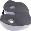 HURRISE Memory Foam Seat Cushion, W Shaped Support High Density Breathable Adjustable Office Chair Cushion with Buckle Zipper Design for Car Office Gaming Chair Dark Gray