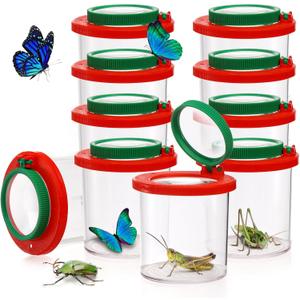 Coloch Set of 10 Insert Bug Viewer for Kids, Magnifying Insect Box, Bug Magnifier Container Critter Insect Bug Cage Bug Jar Bug Viewer Collecting Kit Bug Catcher Set