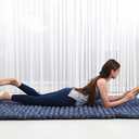 Leewadee - Foldable Floor Mattress - Japanese Roll Up Futon -Trifold Tatami Mat- Guest Floor Bed - Camping Mattress - Thai Massage Mat, Kapok Filled, 75 x 28 inches, Blue White