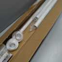 AIZESI 41-100 Inch Heavy Duty White Tension Curtain Rod - No Drilling, Adjustable, Rust-Proof for Outdoor, Living Room, Bathroom