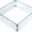 Fire Pit Wind Guard, 17.5 Square Fire Pit Glass Wind Guard Made of Clear Tempered Glass, Set with Assembly Instructions, Screwdriver, Easy to Install