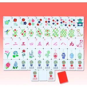 Simgoing 160 Pcs 1.2 Inch American Mahjong Sets Mahjong Tiles Melamine Engraved Double Layer Mah Jong Ideal for Home & Party Games, Tiles Only(Stylish,Red)