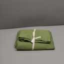 Green Duvet Cover Queen Size - 100% Washed Cotton Linen Feel Textured Comforter Cover, 3 Pieces Breathable Soft Bedding Set with Zipper Closure (Green, Queen 90"x90")