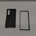 TORRAS 360 Spin Magnetic Stand for Galaxy Z Fold 7 Case, MIL-Grade Hinge Protection, Fit for Magsafe, 360 Kickstand & Ring Holder, Armor Hard Slim Case for Samsung Galaxy Z Fold 7, Black