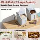 Rice Storage Container 25Lb, 2 Pack 15L Airtight Food Bin with Wheels, Large