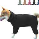 Dog Pajamas for Large Dogs, Extra Large Stretch, Suitable for Adult, Medium-Sized Dogs, Large Pet Jumpsuit Four-Legged Dog Clothes, Pet Clothing. (Black, 2XL) (2XL Fit 18-28 pounds)