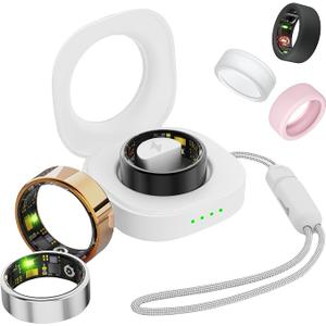 Smart Ring for Women Men, Health Fitness Tracker Rings, IP68 Waterproof, Long Lasting Batteries Sleep Ring with Charging Case and Protector, Remote Photography, No App Fees (Silver, 9#)