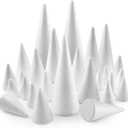 Yalumo 26 Pack Foam Cones for Crafts, 5 Size White Polystyrene Foam Tree Cones 8, 6, 4.3, 3, 2.4 Inch Tall for DIY Art Projects, Christmas Trees, Gnomes, Holiday Decorations, Wedding, Crafts Supplies