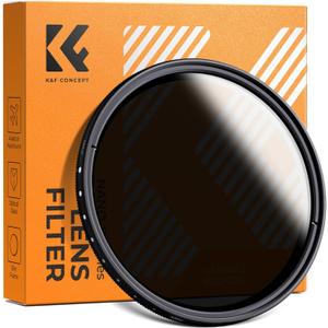 K&F CONCEPT 72mm Variable ND2-ND400 ND Lens Filter (1-9 Stops) for Camera Lens, Adjustable Neutral Density Filter with Microfiber Cleaning Cloth (B-Series)
