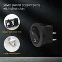 JD 2pcs 6A Power Switch 125V/250V AC Electric Round Rocker Switches ON/Off Switch 2Pins Toggle Switch with UL Certificate