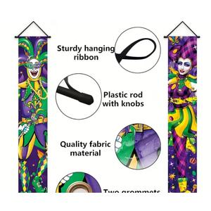 Fat Thursday Decorations Porch Sign, Fat Thursday Outdoor Decorations Hanging Banner for Door Masquerade Mask Porch Banner for Carnival Masquerade Party Supplies
