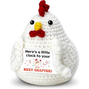 Congratulations Gifts for Women Men, Divorce New Job Beginnings New Chapter Gift for Women Emotional Crochet Chicken Graduation Promotion Gift for Son Daughter Coworkers Friend Christmas (Cheers)