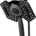 Black Shower Head with Handheld: 2-in-1 Shower Head High Pressure with Rainfall Showerhead Handheld Showerheads Detachable Shower Heads with Hose 2.5GPM Double Shower Head Dual Shower Heads Cambo (2.5 Gallon Per Minute)