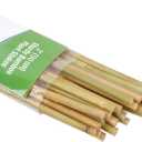 Natural Bamboo Poles, 3 Feet Bamboo Sticks for Plants, Wood Garden Stakes for Tomato, Bean, Flowers, Trees Potted and Climbing Plants, 25 Pack
