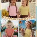 3 Pack Toddler Girl Shirts Baby Girl Cotton Basic Tee Cute Ribbed T-Shirt Kids Short Sleeve Tops Clothes Ages 18M-5T (Yellow)