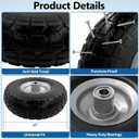 10-Inch 4.10/3.50-4 Tire and Wheel Flat Free, Heavy Duty Solid Replacement Tire with 5/8" Bearings, for Wheelbarrows Hand Trucks Dollies Trolleys Generators, (2-Pack) (Gray)