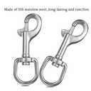 Heavy-Duty Swivel Eye Bolt Snap Hooks 3.3 Inch, 316 Stainless Steel, Bolt Snaps of Metal, Single Ended Clips(4 Pcs)