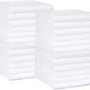 Amazon Basics Highly Absorbent, Fast Drying 100% Cotton Washcloths for Bathroom, Machine Washable, Soft, 12 x 12 in, White, 60-Pack
