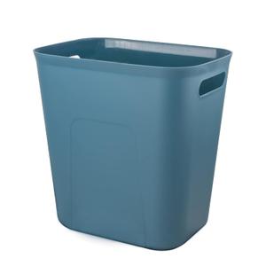 UUJOLY Plastic Small Can Wastebasket, Garbage Container Basket for Bathrooms, Laundry Room, Kitchens, Offices, Kids Rooms, Dorms, 3.5 Gallon, Blue Green
