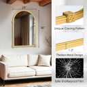 Gold Arch Wall Mirror - 24" x 36" Vintage Arched Vanity Mirrors for Bathroom Over Sink, Large Hanging Mantle Mirror w/Metal Frame for Bedroom, Dresser,Fireplace, Entryway, Washroom Wall Decor