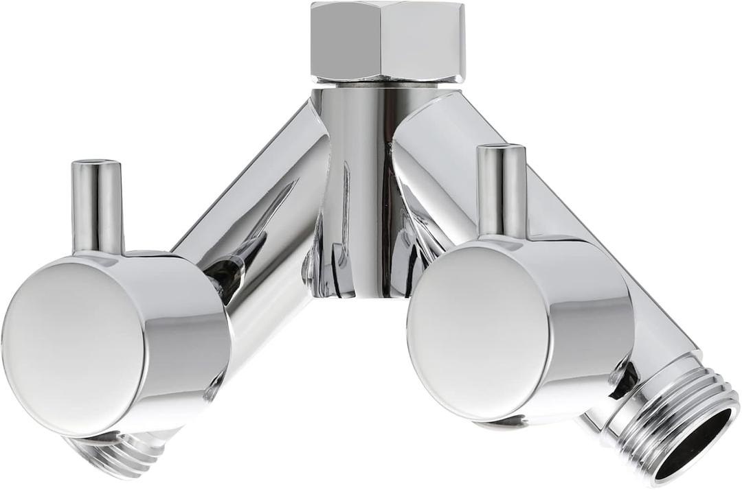 Tecmolog G1/2 Shower Diverter Shut Off Valve Brass Shower Head Splitter 2 Way for Bathroom, Chrome, DSF014A