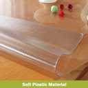 Frosted Clear Table Protector 42 x 70 Inch, 1.5mm Thick Plastic Table Cover, Waterproof PVC Clear Table Cover Protector, Desk Protector Mat, Writing Desk Pad for Desktop, Coffee & Dining Room Table