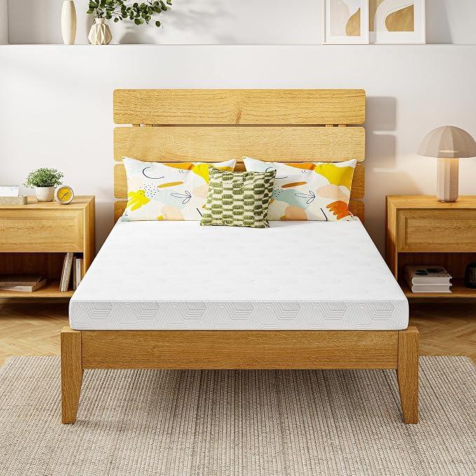 Gelsea 6 Inch Full Size Memory Foam Mattress,Cooling Green Tea Gel,Med Firm
Pressure Relief for kids teens adults,Mattress in a Box,CertiPUR-US,Breathable Cooling Foam,Washable Removable Cover,White