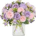 MARTINE MALL 2 Packs Peonies Artificial Flowers, Pinkish-Purple Artificial Peonies, Silk Peonies Flowers Fake Peonies Artificial Flowers Peonies Bouquet for Centerpiece Table Wedding Party Home Decor