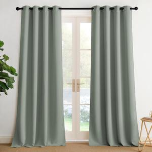 NICETOWN Sage Green Blackout Curtains 108 inch Long, Summer Room Daekening Thermal Insulated Grommet Privacy Energy Saving Shades for Bedroom, Living Room, Laundry, Closet, 2 Panels, W52