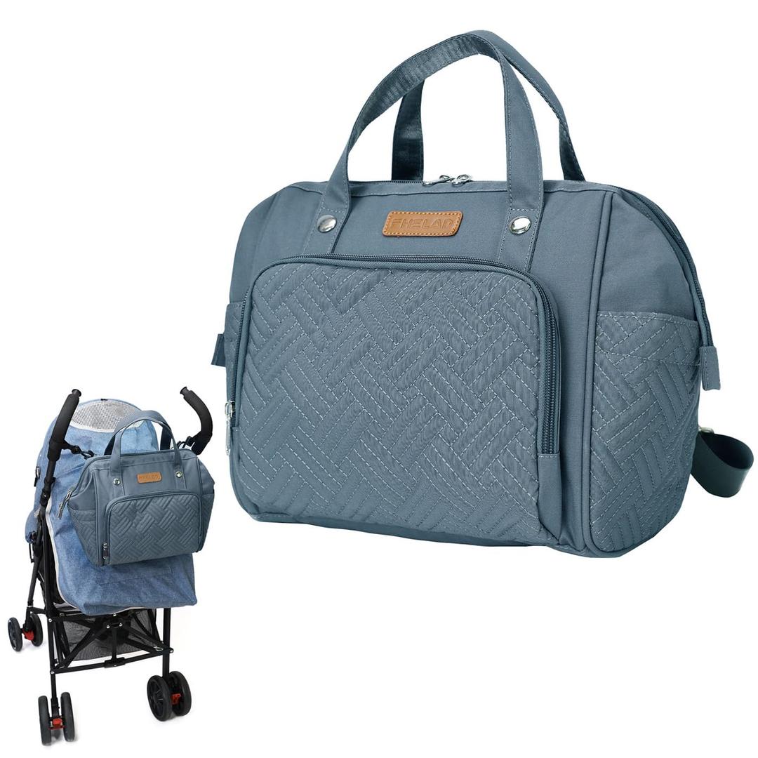 FHELAD Lightweight Mini Diaper Backpack for Quick Trips - 5-Way Carrying Waterproof Baby Bag with Insulated Bottle Pockets, Perfect for Hospital & Park Outings, Dark Gray