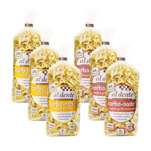 Al Dente Carba-Nada Variety Pack Lower Carb, High Protein Pasta. Includes Egg Fettuccine & Roasted Garlic Fettuccine. Keto-Friendly, Artisanal, Non-GMO, Cage-Free Eggs, 10oz Bags (Pack of 6), Best By: 05 Oct 2026