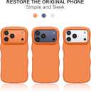 BENTOBEN Magnetic for iPhone 17 Pro Case 2025, Slim Silicone Cute Curly Wavy Edge [Compatible with Magsafe] Shockproof Drop Protective Bumper Women Girly Phone Cover for iPhone 17 Pro, Cosmic Orange