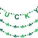Breling 3 Pieces St. Patrick's Day Pompom Garland 10ft Lucky Felt Ball Garland Shamrock Decorations Banner for Mantle Fireplace Room St Patrick's Party Hanging Decor