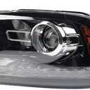 Dasbecan OE Projector Halogen Headlights w/LED Signal DRL Compatible With Dodge Ram 1500 2500 3500 2013-2018 Left Driver Side Headlamp assembly Black Housing Amber Reflector w/Bulbs