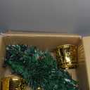 24 inch Green Pre-lit Mini Fiber Optic Christmas Tabletop Tree with Gold Pot and Adaptor 