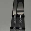 Adorox Elegant Cake Knife and Server Set Stainless Steel with Crystal Handle - Perfect for Weddings Anniversaries,and Special Celebrations (Sliver)