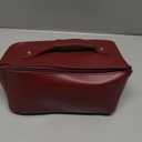 EACHY Travel Makeup Bag, Large Capacity Cosmetic Bag for Women, Waterproof PU Leather, Flat Open Portable Toiletry Bag for Skincare, Brushes & Travel Essentials (Medium)