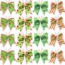 16 Pack Christmas Red Green Bows Ornaments for Tree, 6.2 Inch Xmas Glitter Dot Polyester Ribbons Wreath Bow,Decorations for Home Indoor Fence Door Railing Fireplace Garden Party Stairs Wedding Decor