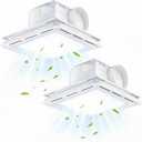 Nuanchu 2 Pack 12.2" Bathroom Exhaust Fan with Light, 110 CFM Quiet 1.0 Sone, Mounting Opening 11.81 x 11.81 Inch Shower Ceiling Mount Vent Fan Lights Combo for Home Office, About 12.2 12.2 5.5 inches/ 31 x 31 x 14 cm